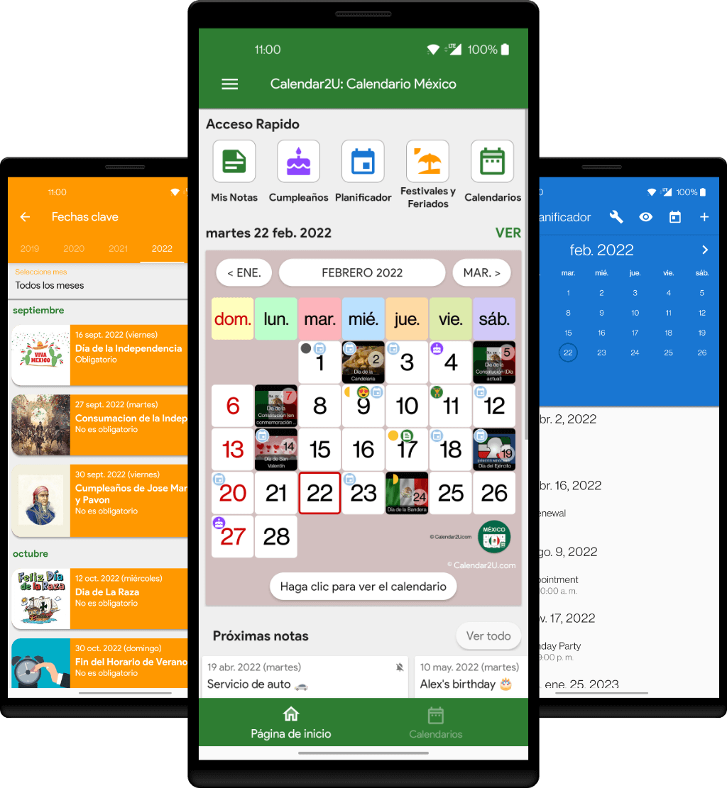 Calendar Mexico M&eacute;xico